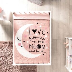 LITTLE MOON BABY GIRL CRIB BEDDING NURSERY COMFORTER SET 3 PCS 100% COTTON
